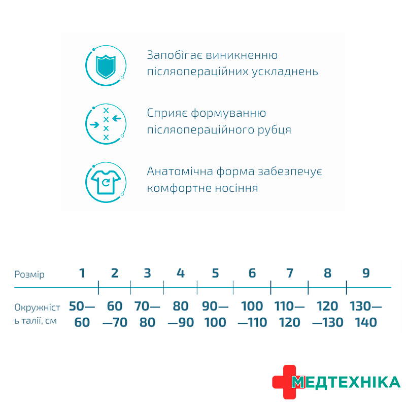 Бандаж післяопераційний та післяпологовий еластичний (широкий) тм АЛКОМ